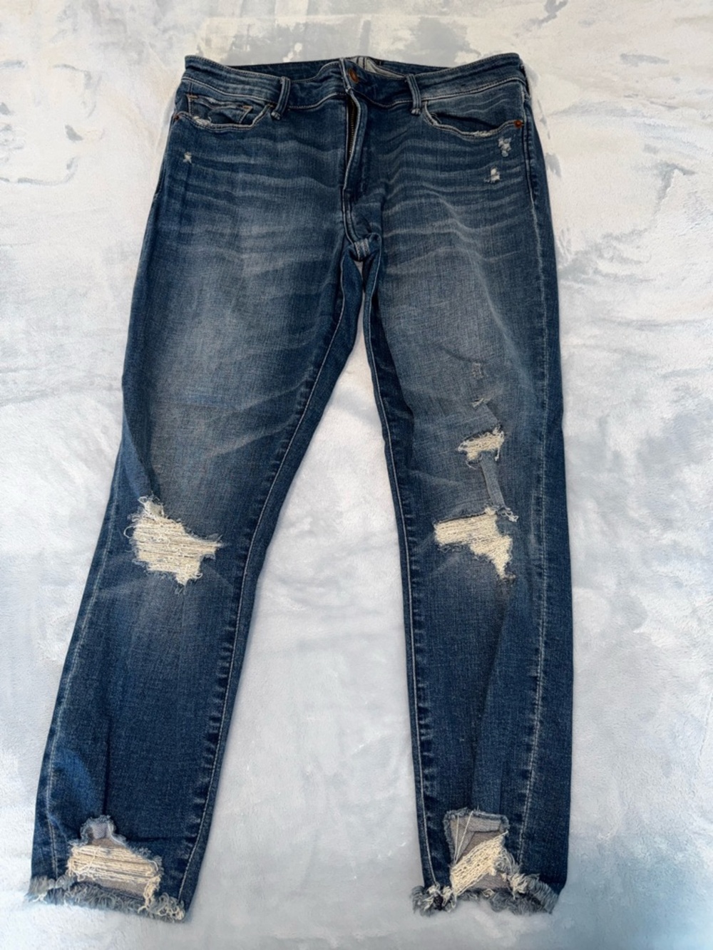 Abercrombie & Fitch Dark Blue Ripped Skinny Jeans
